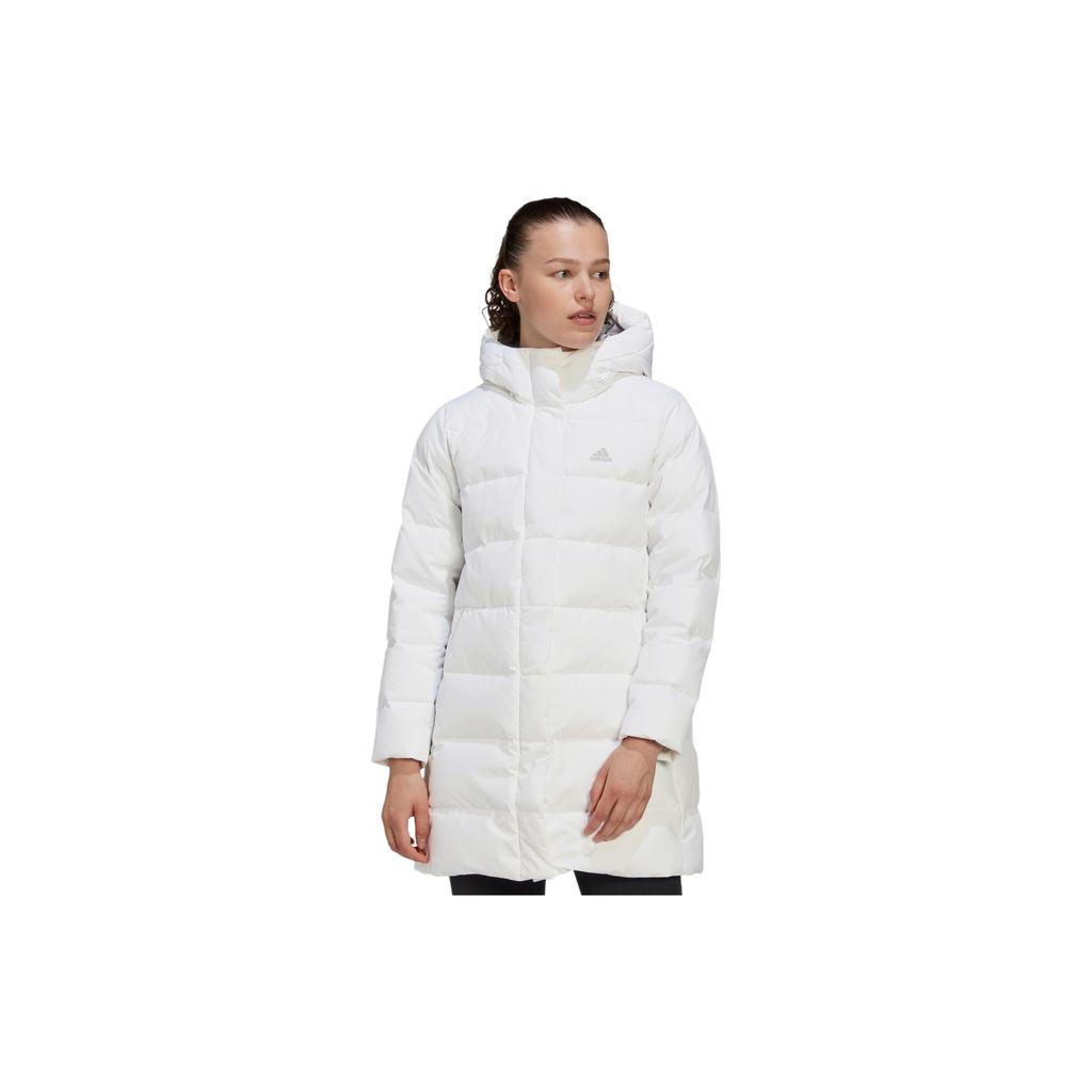 adidas Manteau Mi-long Doudoune à Capuche Sports Outdoor Hiver Femmes Manteaux Blanc GE9992