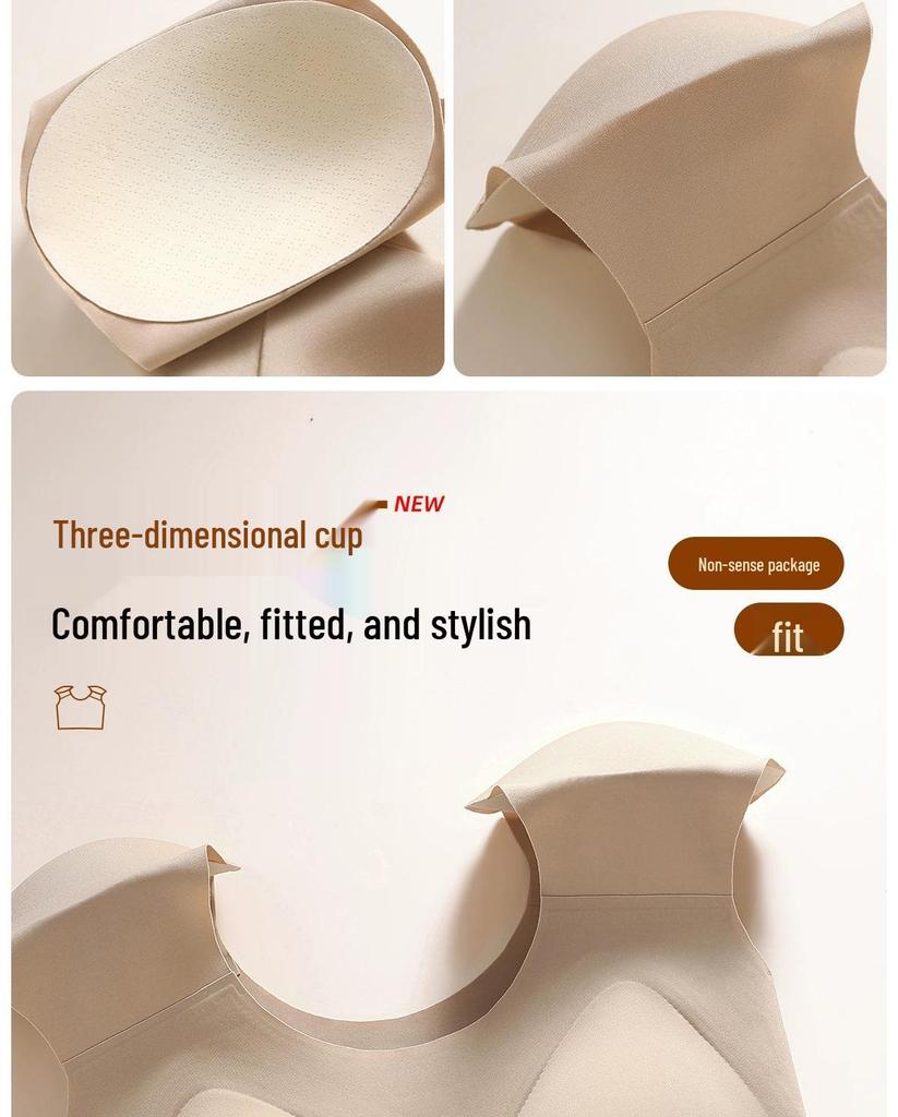 Biustonosz z niewidocznymi poduszkami na ramionach w kształcie kąta prostego: Bezszwowy pas piersiowy dla kobiet, zmniejszający widoczność dużych piersi