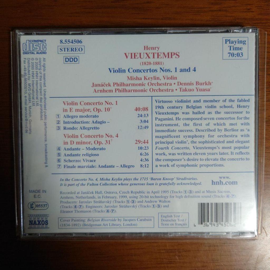 Used Vieuxtemps Violin Concertos Nos. 1 & 4