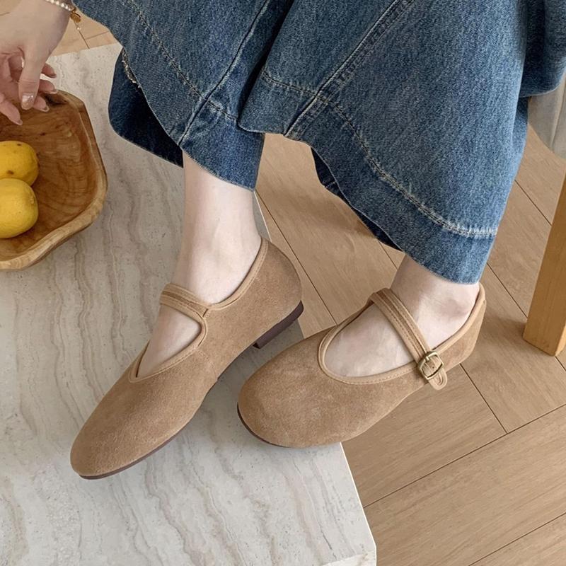 

Мода 2025 новые женские балетки Одноремешковые туфли Мэри Джейн с неглубоким вырезом для женщин Женская обувь больших размеров для балета удобная 43 хаки