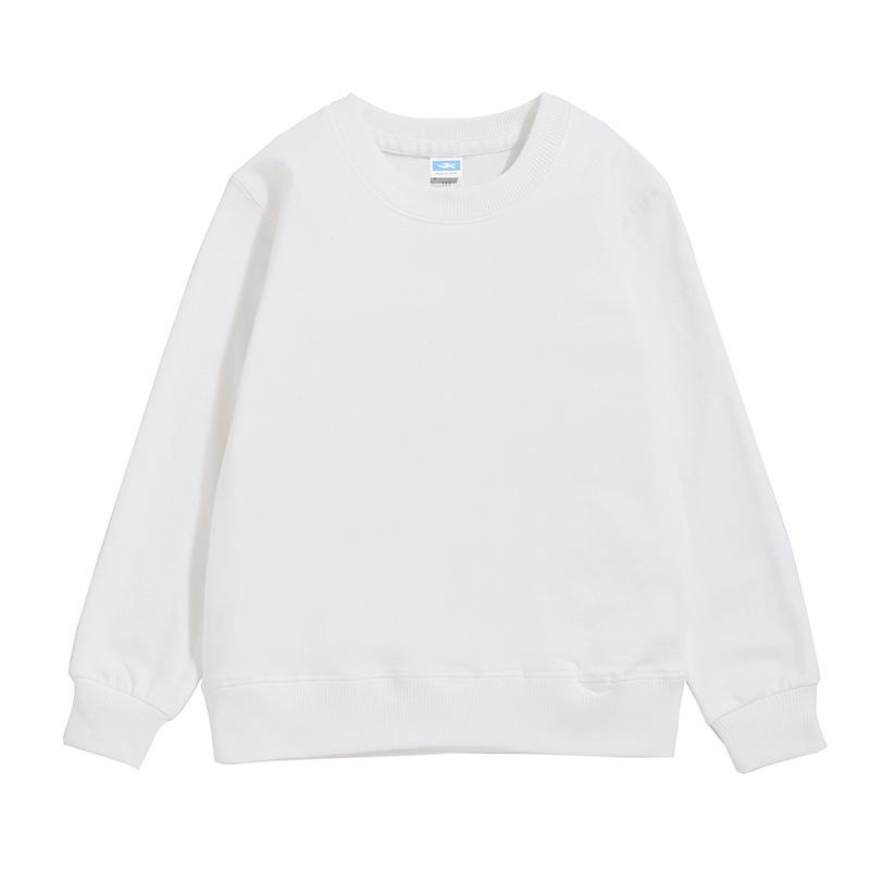 

Детские однотонные свитшоты для термотрансферной печати, унисекс, новый стиль 2021, с круглым вырезом 110 cm белый