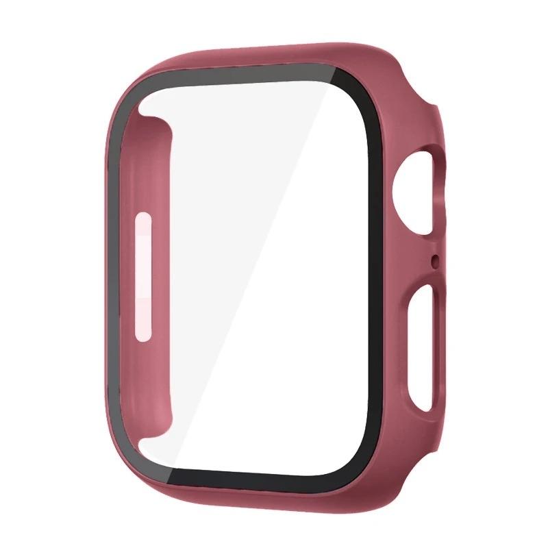 Glass+Cover For Apple Watch case 44mm 40mm 45mm 41mm 42mm 38mm correa Screen Protector iwatch series 9 8 7 SE 3 case Accessories