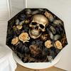 1PC Skull Flowers Umbrella-8-Rib Reinforced, Automatic Open, Lightweight & Durable, Fashion Accessory for Outdoor-D318
