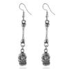 Skeleton Skull Metal Earrings With Electroplated Art For Halloween Cosplay And Vintage Jewelry