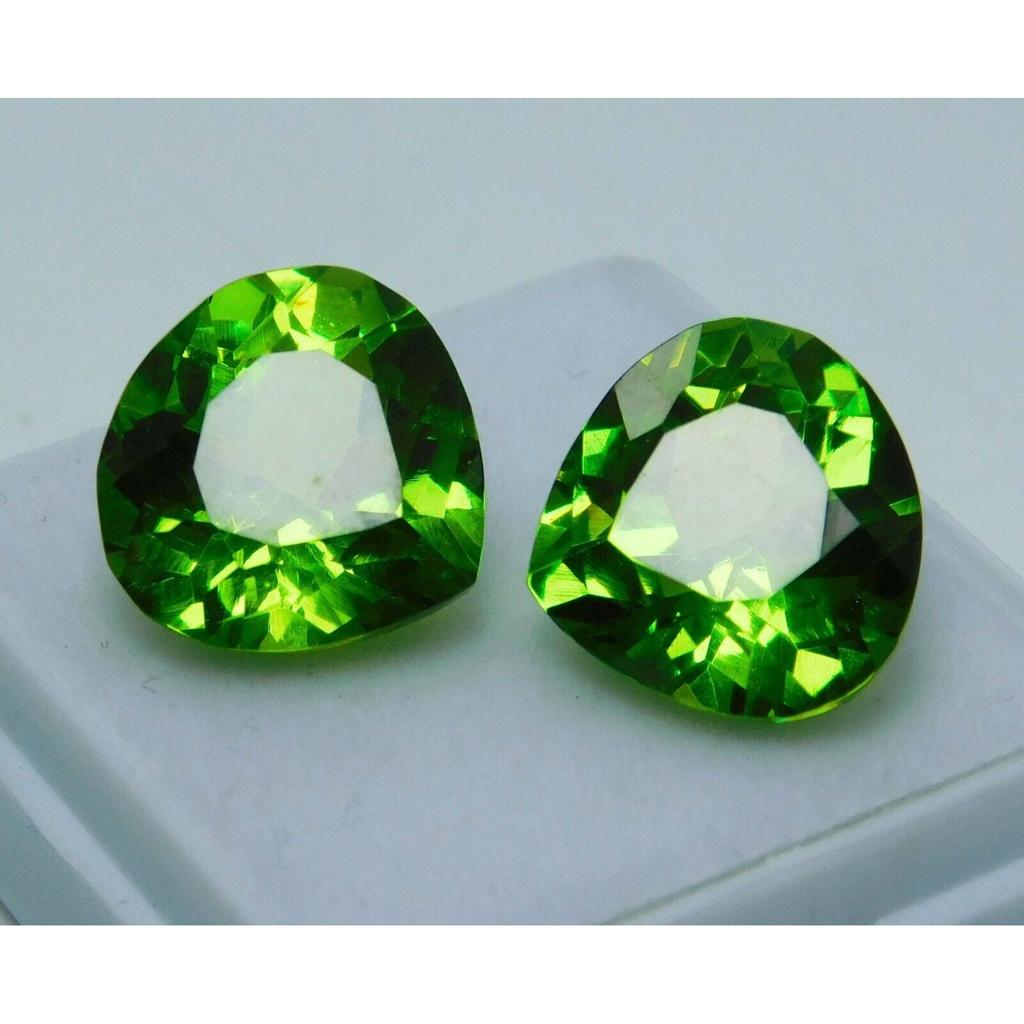 NATURAL Peridot Green 18.60 Ct Pear Shape Pair Gemstones