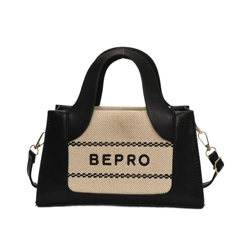 

Anti-splash Water Contrast Color Handbag Letter Printed Women Shoulder Bag PU Square Bag Daily чёрный