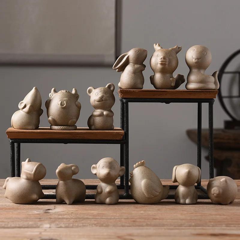 Coarse pottery Twelve Chinese Zodiac Tea Pet Tea Set Tea Ceremony Tea Culture Tea Set Accessories Decoration