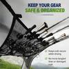 Overhead Car Rod Storage Net with Mesh Ceiling Panel, Strap Mount Rack for Vehicle Rod Transport, Cabin Order, and Fishing Travel Use, 80 x 55 cm