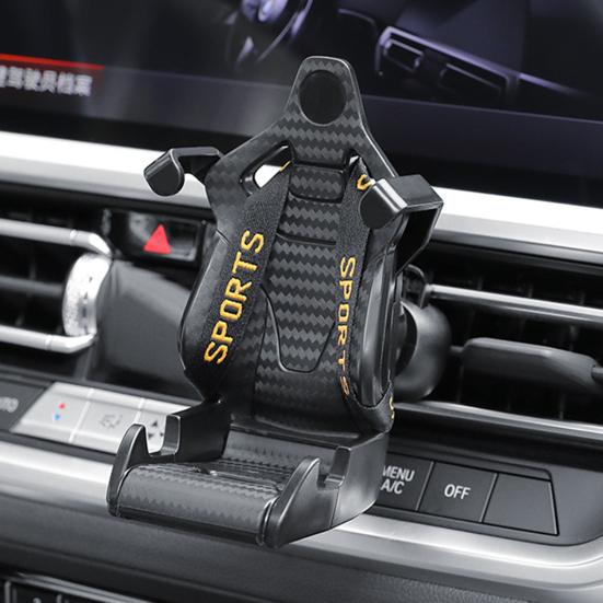 Car Racing Seat Phone Holder for Air Vent Stable Anti-Fall Design Universal Clip Mount for Smartphones Secure Hold On Bumpy Roads