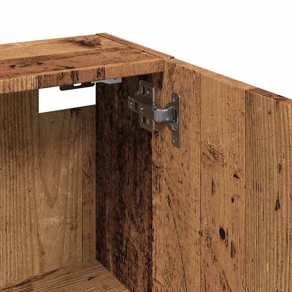 Wandmontierter Badezimmerschrank im rustikalen Holz-Look 32 x 20 x 67 cm