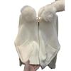 Womens Oversized Hooded Zip-Up Knit Cardigan Winter Thick Soft Acrylic Blend Sweater Coat Loose Casual Style