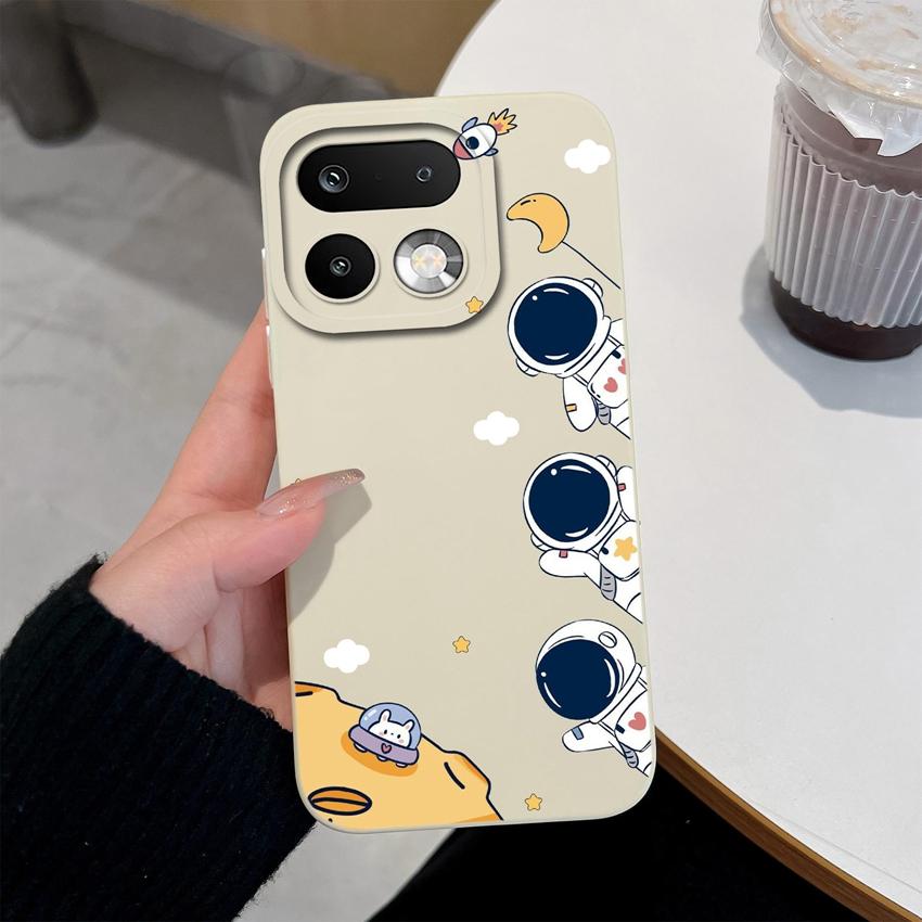 For Oppo Realme 16 15 14 Pro Plus OPPO Reno 15 Pro A6X A83 A79 A78 A96 A95 A94 A93 A92 A91 Phone Case Lovely Astronaut Soft Liquid Silicone Back Cover