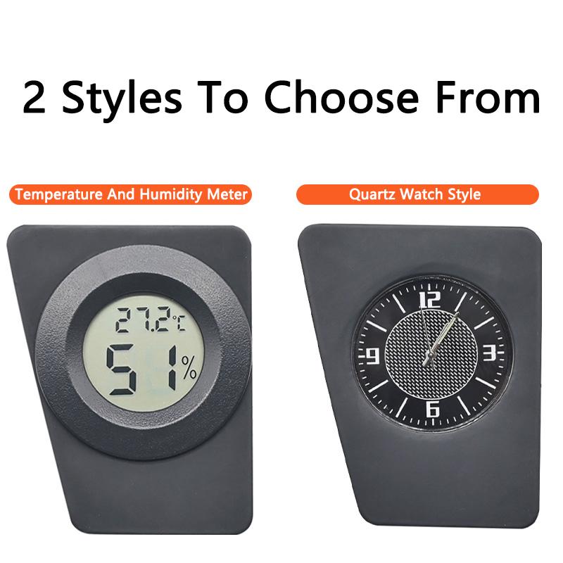 QHCP Car Gear Panel Thermometer Hygrometer Quartz Clock Fit For Toyota RAV4 20-24 Gasoline Version Low Configuration Accessories