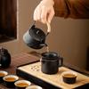 Qiouqiao Black Pottery Portable Travel Kung Fu Tea Set