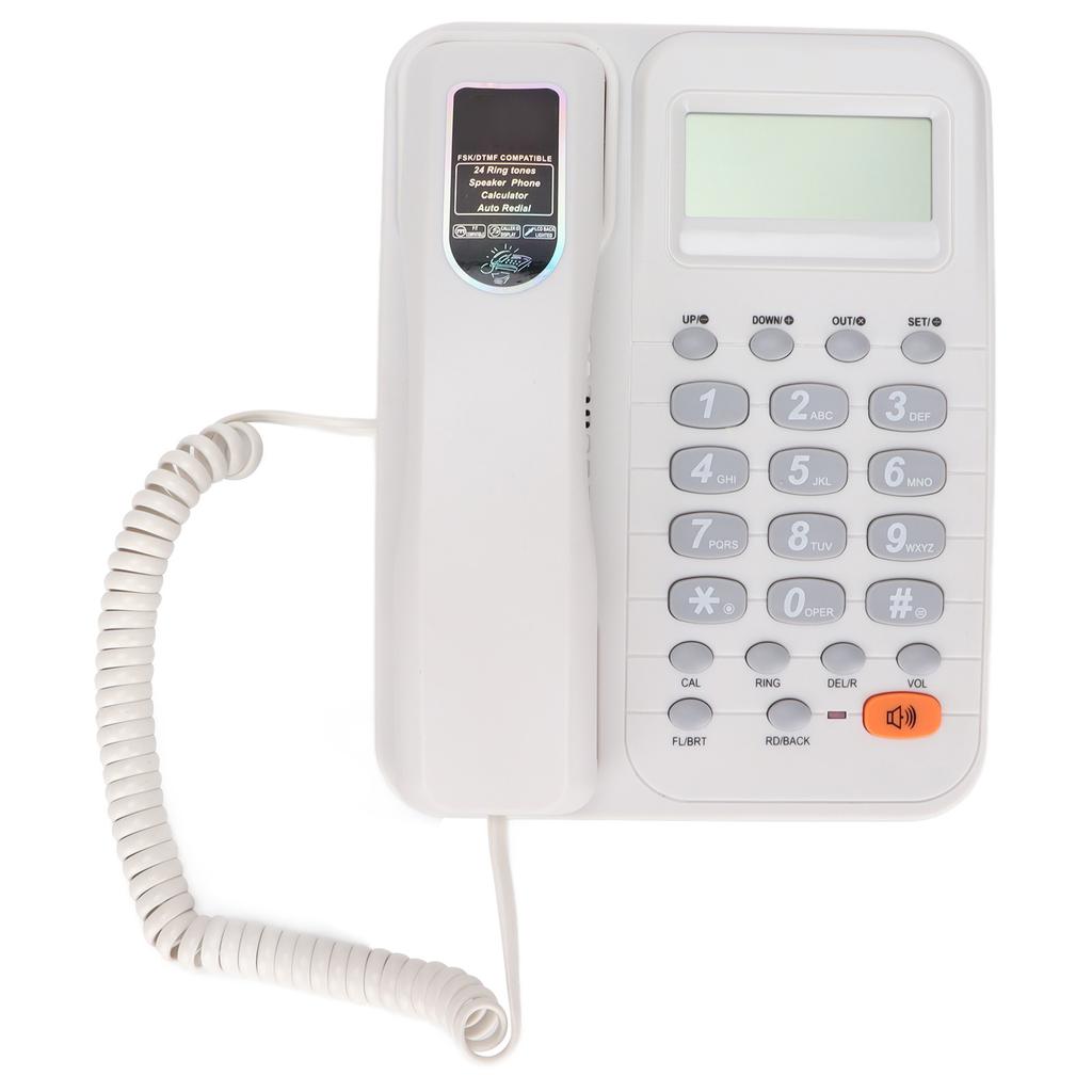 KXT2029CID Office Phone Office Hotel Home Fixed Landline Support Free Battery Extension Interface(White )