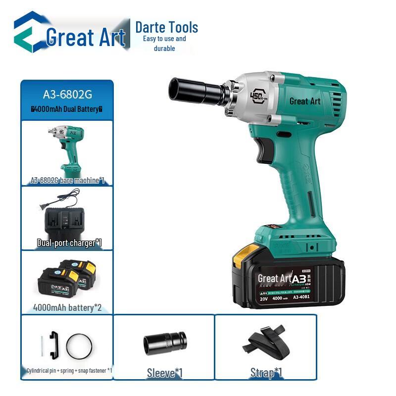 

Dayi 20V 450N.m Brushless Cordless Impact Wrench CN plug (adapter included)