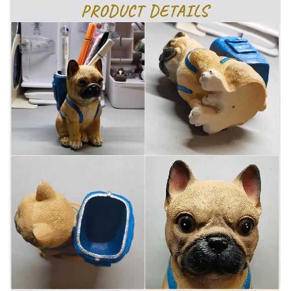 Cute Dog Pen Holder & Desk Organizer,Handmade Non-Toxic Resin Storage Compartment for Office, School & Home | Adorable Gift for Dog Lovers Who Love
