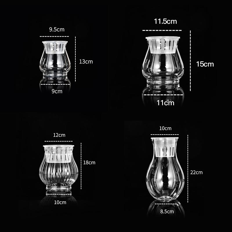 Mini Hydroponic Flower Pot Fish Tank Transparent Plastic Soilless Plant Pots Self Watering Planter Pot Vase Home Decoration