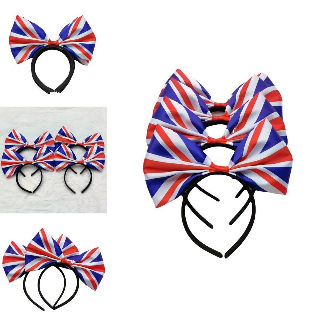 Stylish Union Jack Hairband Alice Headband With Large Bow Tie For Men And Women Platinum Jubilee