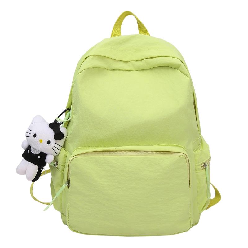 Lässiger Rucksack im koreanischen Stil - Großes Fassungsvermögen, leicht, einfarbig, niedlicher Schüler-Schulranzen