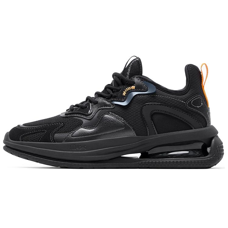Anta Textile, Synthetic Leather Cushioning Slip Resistant Low Top Casual Shoes Men's Black 112138812-3