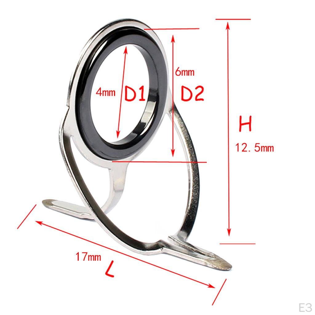 10pcs Ceramic Ring Fishing Rod Guide Free Stainless Steel Frame 4mm