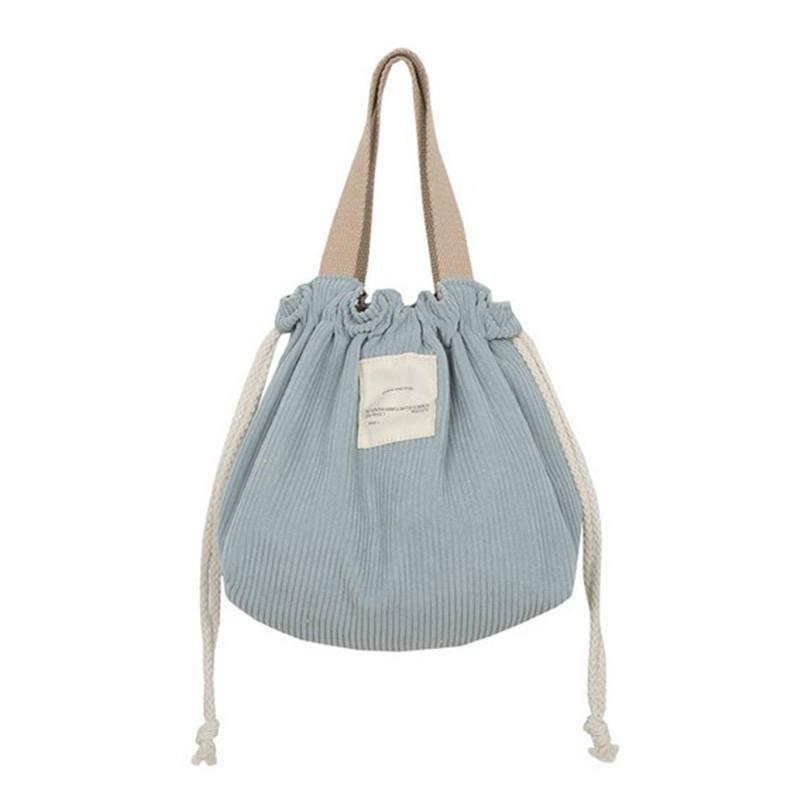 Сумка для ланча Холщовые сумки для хранения продуктов Контейнер для ужина на шнурке Вельветовая сумка Эко-ткань 1920cm синий 1157₽