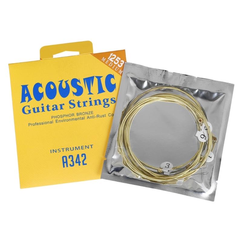 

6Pcs Folk Guitar Steel String Acoustic Guitar Strings for 6 String Classical Guitars Accessories Powerful and Enduring 1