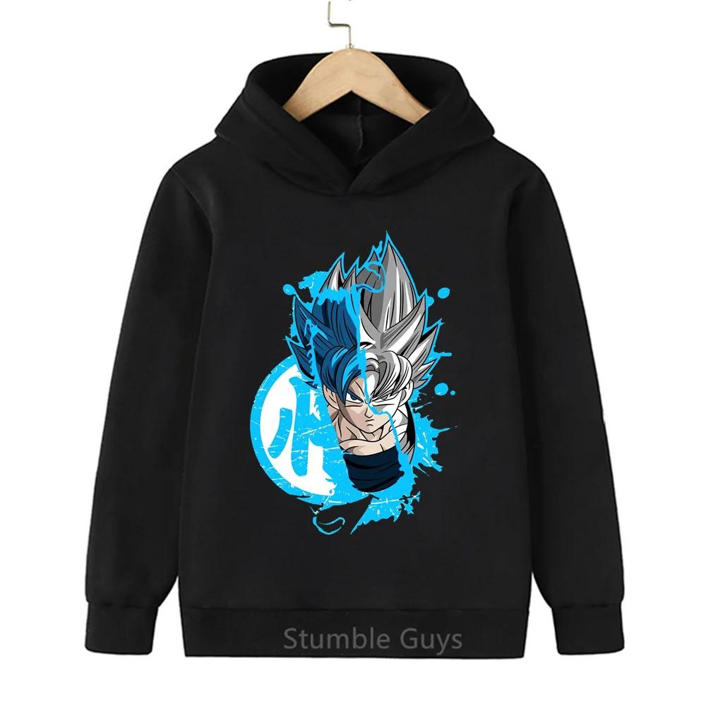 Boys DBZ Hoodie Spring Autumn Goku Vegeta Super Saiyan Kakarot Girls Clothes Sweatshirt