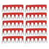 10pcs Fork Type Terminal Strips 400V 15A Pure Copper PVC Flame Retardant Jumper Block Terminal Strips for Factory Red