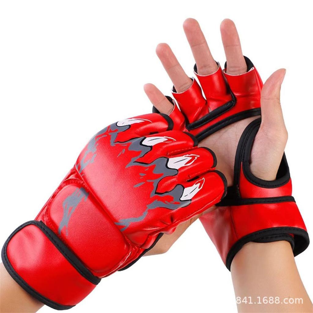 Adult Children's MMA Half-finger Boxing Gloves Thickened Sanda Fitness Sandbag Fighting Fighting Leakage Boxing Gloves