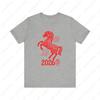Chinees Nieuwjaar 2026 Unisex T-shirt Jaar van het Paard Chinese Astrologie Geboren 2014 Cadeau Katoenen Shirt Familie Matching Papierknipsels Retro T-shirt