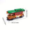 Train Carriage Building Blocks, Christmas Gift, Christmas Train Sightseeing Car, Train Model, Puzzle Assembly Toy