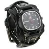 Punk Rock Style Men'S Quartz Watch - Hand-Stitched With Triple-Layer Leather Strap