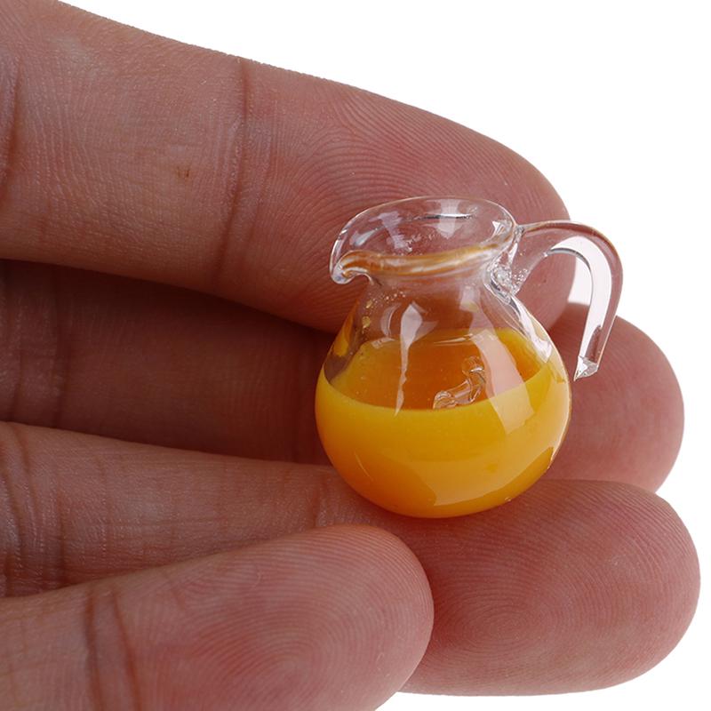 1:12 Dollhouse Miniature Accessories Mini Juice Jug Cup Set Simulation Drink Milk  Model Toys for Doll House Decoration