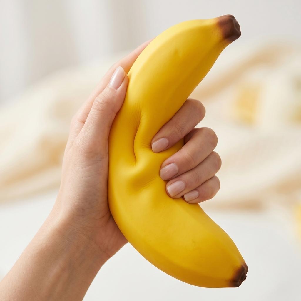 48cm Large Soft Squeeze Banana Toy Jumbo Size Fruit Shape Stress Relief Squishy Slow Rising Foam Sensory Toy for Kids and Adults