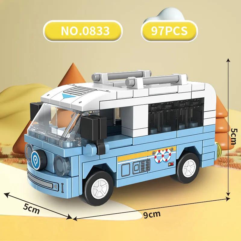 Funny car building blocks toys, sliding cars, city themed simulation vehicles, exquisite interior decorations, gifts for child