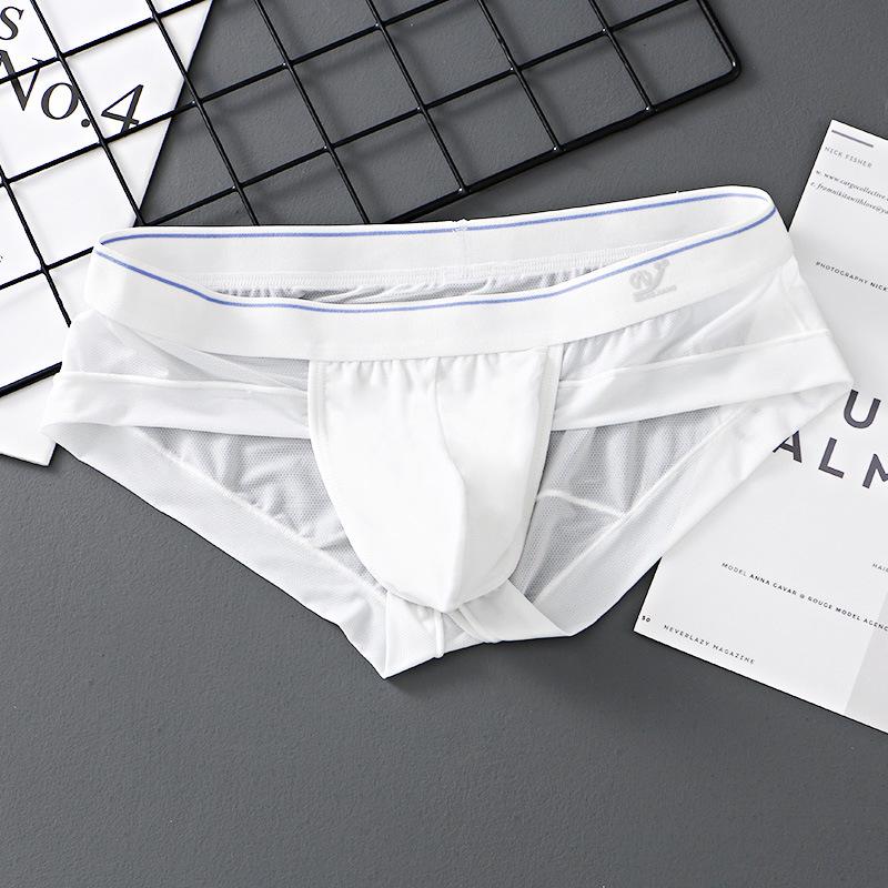 Men's 2025 Ultra-Thin Sexy Mesh Triangle Underwear - Breathable Ice Silk, Quick-Drying & Transparent.