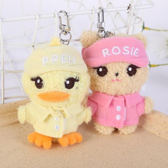 12cm Animal Plush Pendant Kpop Style LISA ROSE JISOO JENNIE Rabbit Duck Plushies Decoration