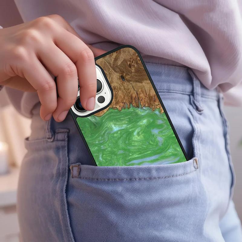 Wood Resin Marble soft Phone Case For iPhone 17 Air 15 16e 14 13 Pro Max Coque 12 11 Pro Max PLUS cover