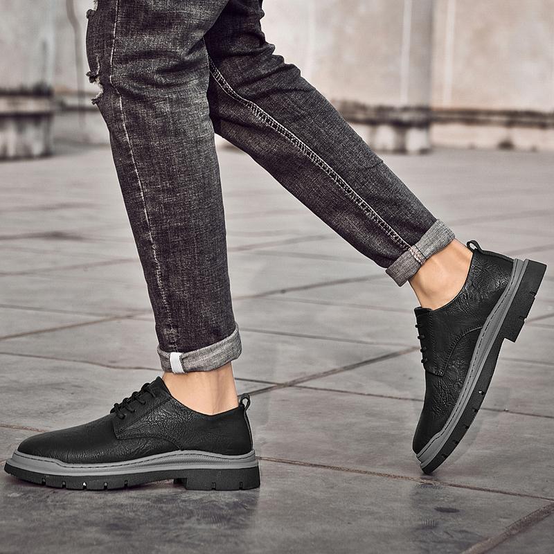 Thick Bottom Man Luxury Oxford Shoes Lace-Up Outdoor Male Shoes New Men Casual Leather High Quality Party Business Shoes