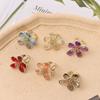 Women Girl Shine Exaggerated Fairy Ring Rhinestone Flower Open Adjustable Big Flower Crystal Ring
