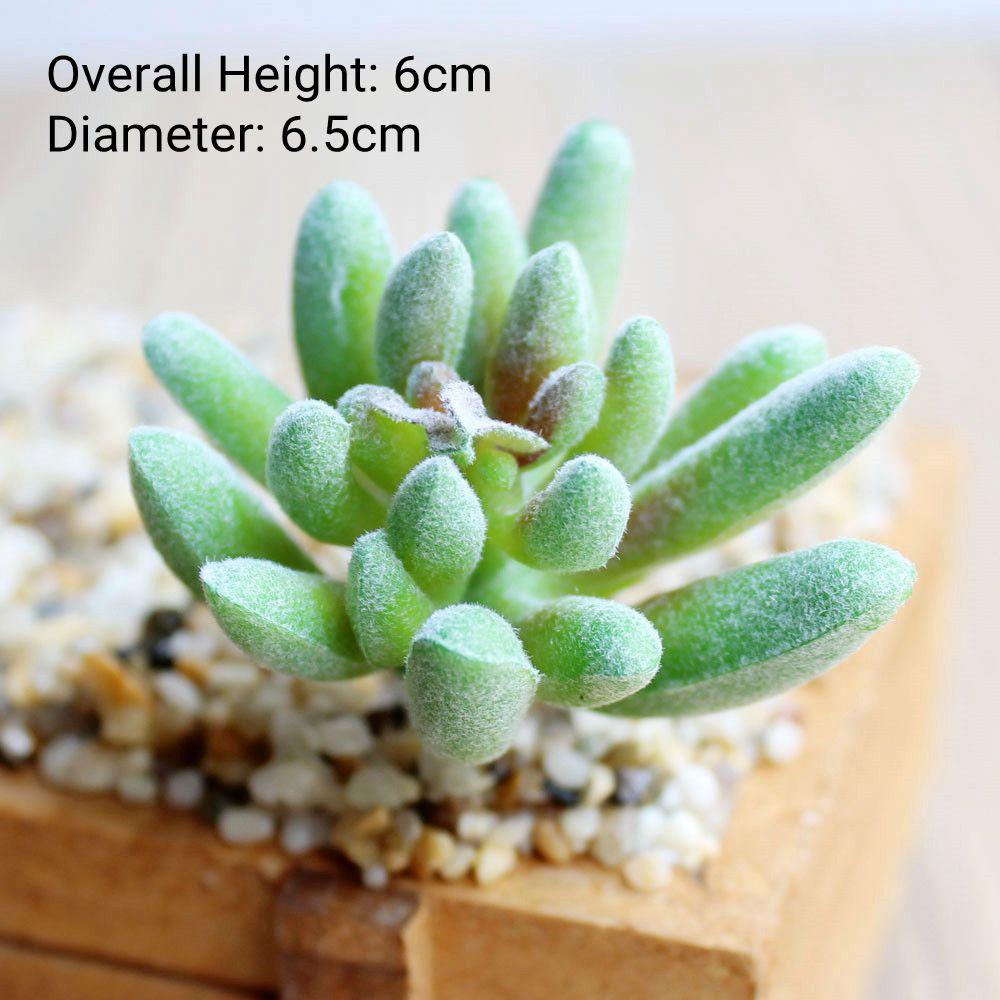 Green Flocking Artificial Succulent Plants Home Bedroom Living Room Decor Fake Plants DIY Flower Arrangement Plante Artificielle