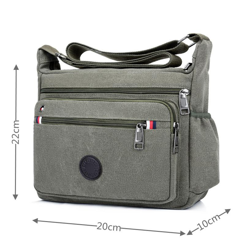Men Canvas Travel Shoulder Bag Casual Crossbody Bags Good Qualtiy Outdoor Handbag Travel School Retro Tote Zipper Messenger Bag