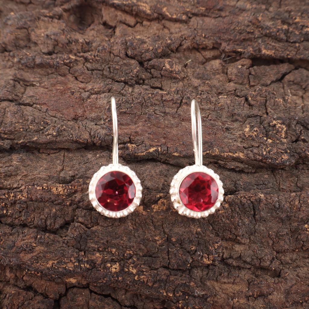 Rosa Rubellit Edelstein Ohrringe Schmuck, Handgefertigte Wunderschöne Silberohrringe, 925 Sterling Silber Schmuck Für Hochzeitsgeschenk