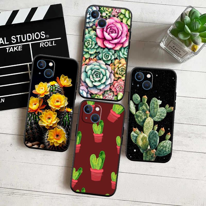 BH48 Watercolour Cacti Succulent Shell Case for Samsung Note 10 20 S23 S24 S25 Ultra FE Plus Edge Lite A02S A35 A07 A17