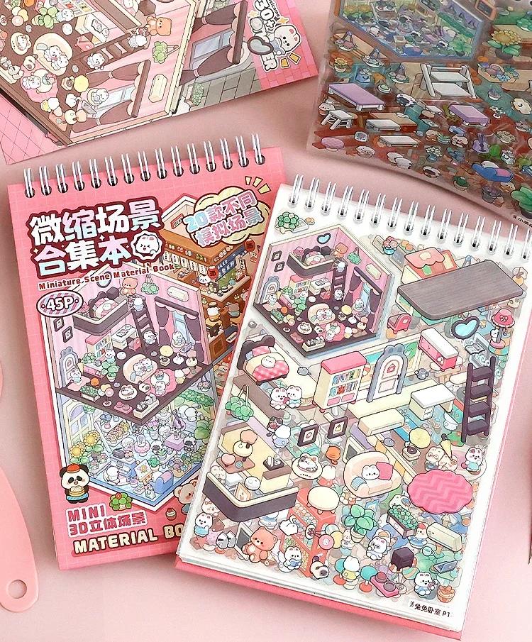 20Pcs 20in1 3D Landscape Sticker Collection Book Album Cartoon Scene DIY Toy Game Festival Birthday Gift for Kid Girl Child
