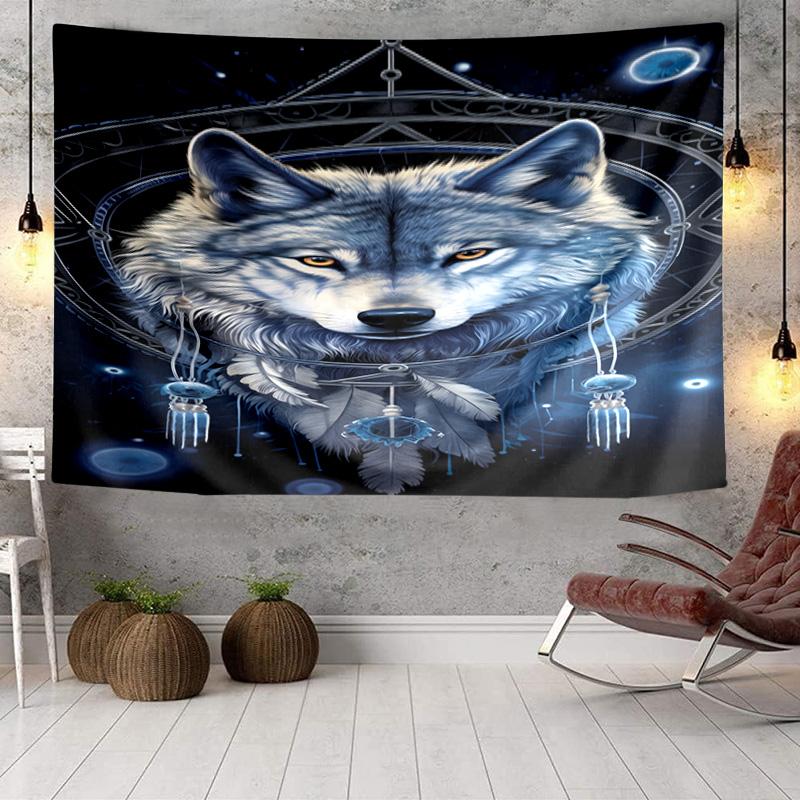 Wolf In The Garden Tapestry Room Decoration Wall Hanging for Living Room Bedroom, Dormitory, Birthday and Christmas Gifts
