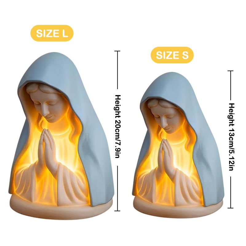 Virgin Mary Prayer Night Light, Elegant Religious Statue Lamp, Led Devotional Table Lamp, Soft Eye Protection Night Lights