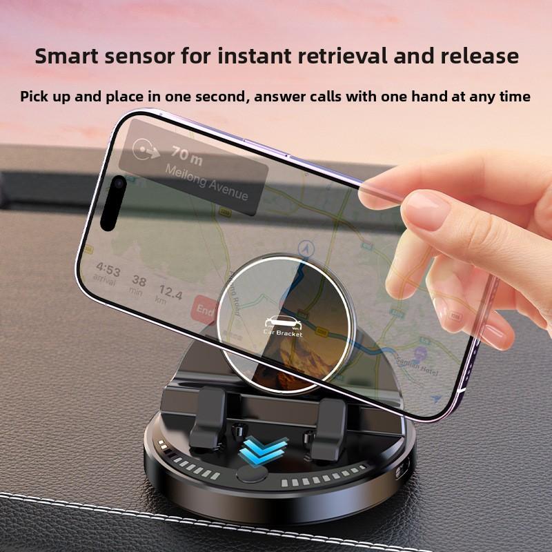Car Mobile Phone Holder, Wireless Charger, Anti-shake, High-end Car Navigation Special Instrument Center Console